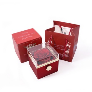 Creative Rotating Valentine's Day Elegant Rose Flower Jewelry Box for <b>Ring</b> and Necklace Packaging Stock Available - Product Image 6