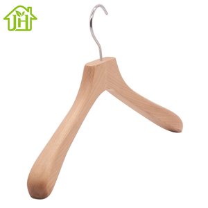 Perchas de Madera Maciza de Una Sola Capa Personalizadas al por Mayor, Perchas Naturales para Abrigos y Trajes, para Almacenamiento de Ropa, Marca Huajia con Certificación BSCI - Product Image 3