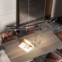 Luminaire suspendu LED moderne noir pour salon, salle à manger, éclairage décoratif pour la maison, lustre linéaire long en aluminium LED