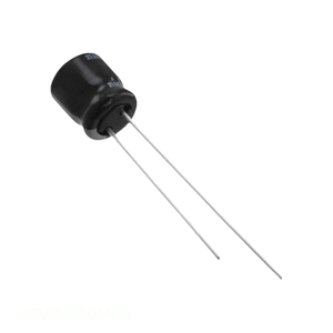 Condensateur radial TH en aluminium USV1V220MFD 22 µF 20 % 35 V, canal fabricant, à travers trou - Product Image 1