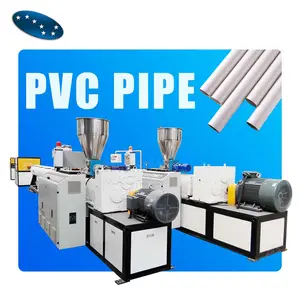 Línea de extrusión de doble tubería de pvc, pantalla táctil de 400mm, línea de extrusión de dos cavidades