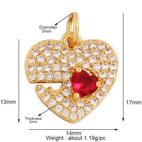 Amour Coeur Étoile Soleil Fleur OX Corne Dragon Zircon Charme Pendentif, 18K Plaqué Or Bijoux Résultats Collier Accessoires Fourniture L61