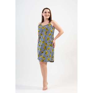 BAYAN XXL Oval Tunic Strap Skirt Custom Casual 1XL Party Trendy <b>Clothes</b> Women DRESS BLUES Featuring Puff Slits - Product Image 1