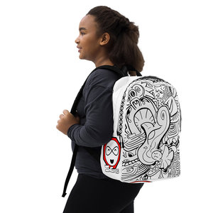 IW Comics # Zaino Minimalista 17 con Chiusura a Cerniera, Motivo Geometrico con Lettere, per Attività all'Aperto e Viaggi, Fodera in Poliestere - Product Image 3