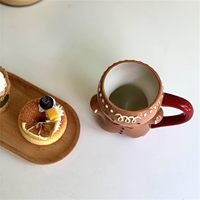 Tasse à café en pain d'épice, tasse unique en forme de Noël belle Beeg Cartoon Mug tasses avec sourire cadeau drôle pour la famille