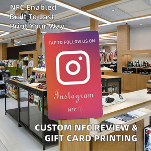 การ์ดรีวิวโซเชียลมีเดียแบบกำหนดเองพร้อมชิป NFC NTAG213 ความถี่ 13.56MHz สำหรับการควบคุมการเข้าถึงแบบแตะ  บรรจุในกล่องพลาสติก - Product Image 3