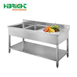 Mesa de trabajo de acero inoxidable con fregadero para trabajo de preparación Mesa de trabajo pesado de cocina comercial de metal para restaurante, hogar y hotel - Product Image 2