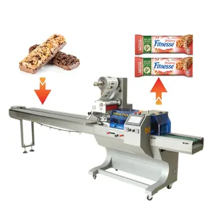 Moderno Mais Recente Personalizado Fluxo Wrapper Máquina De Embalagem De Alimentos Cookies Máquina De Embalagem De Biscoitos
