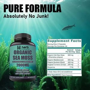 Cápsulas de Musgo Marino Plus en Oferta, Suplementos para el Cuidado de la Salud, Aumentan la Energía, Cápsulas Veganas, Gomitas - Product Image 2