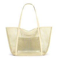 Sac de plage personnalisé avec logo, grande capacité, en nylon tressé, fait main, crocheté, pour femme