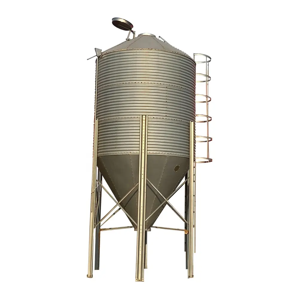 Silo de almacenamiento de grano de placa de acero galvanizado de 5 toneladas, 10 toneladas, 275G para maíz, suministro de fabricante de China