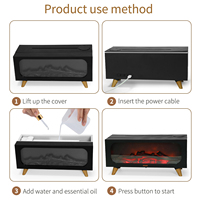 Nouveau 3d Cheminée Humidificateur Flamme Aroma Diffuseur Bureau Télécommande Sept Couleurs Lumières Simulation Cheminée Diffuseur
