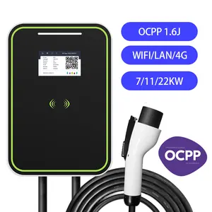 Manufacturer OCPP 1.6J Wallbox 7kw 11kw 22kw Ev Charger GBT 16a 32a Fast Single Phase 3 Phase Ac Ev Charger Station