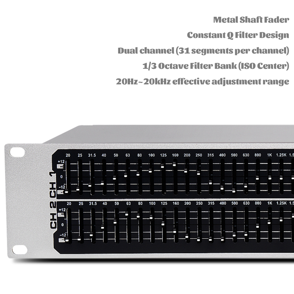 PV231 Professional Dual 31-Band Audio Equalizer - 20hz-20khz