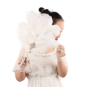 Bouquet de mariée Vintage en plumes d'autruche des années 1920, Bouquet de demoiselle d'honneur en cristal 20s Gatsby Bouquet de <span class=keywords><strong>mariage</strong></span> à clapet - Product Image 4