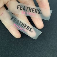 Etiquettes de couture transparentes en TPU personnalisées populaires en gros pour vêtements Accessoires de vêtement imprimés à l'extrémité pliée