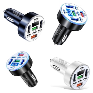 <span class=keywords><strong>Chargeur</strong></span> de voiture multi-ports USB à charge ultra-rapide avec affichage numérique, adaptateur de charge rapide pour iPhone Samsung, nouveau produit 2026 - Product Image 1
