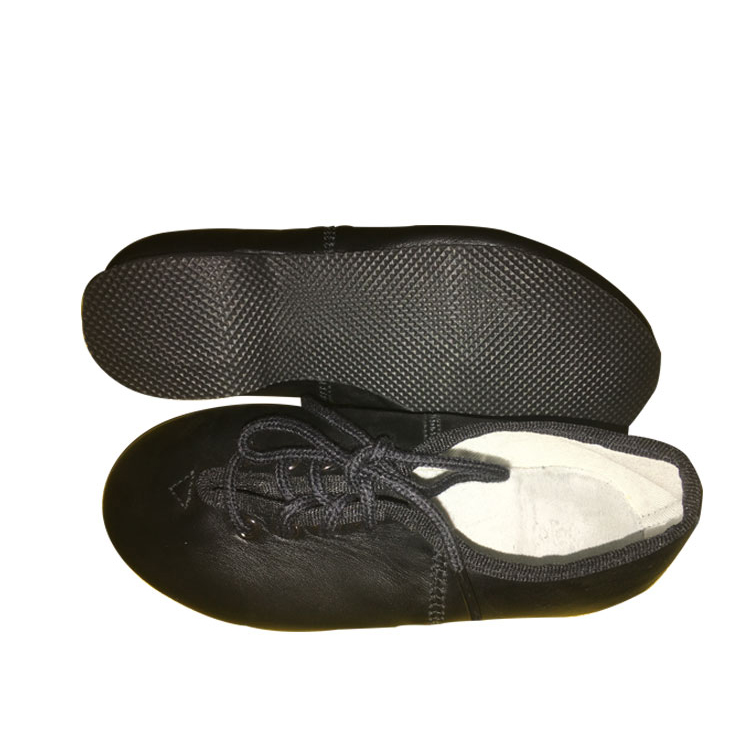 Ladies black genuine leather full sole jazz dancing shoes