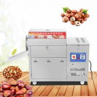 Grand tambour commercial de torréfaction de café d'arachide, de cacao et de soja pour le séchage des noix Machine à rôtir les grains de chauffage au gaz pour enfants emballée dans un sac