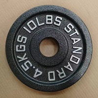 Disque de musculation standard en fonte peinte, couleur noire, double indication de poids LBS KGS, 1.25lb 2.5lb 5lb 10lb 25lb 35lb 45lb 100lb