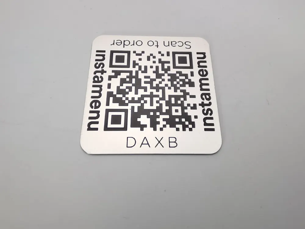 Etching engrave print stainless steel QR code nameplate