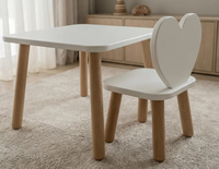 Table rectangulaire en bois pour enfants avec une chaise pour la salle de jeux des enfants, table d'activités et d'apprentissage Montessori pour tout-petits