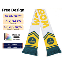 Écharpe tricotée en acrylique OEM pour événement de club d'équipe Écharpe Logo brodé Casquette de sport en maille Écharpe de fans unisexe personnalisée et ensemble de casquette de camionneur