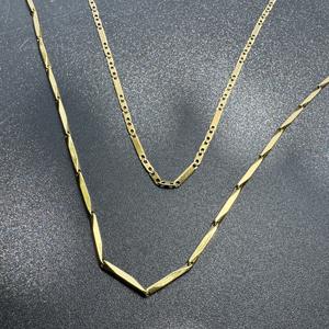 قلادة ضيقة نسائية عصرية 18 قيراط مملوءة بالذهب من الفولاذ المقاوم للصدأ سلسلة ثعبان متعرجة مسطحة لحفلات الزفاف والخطوبة هدية مجوهرات - Product Image 1