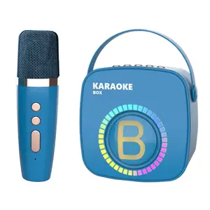 Haut-parleur de karaoké Bluetooth portable avec microphone LED RVB Mini connectivité de ligne Audio Alimentation CC Wi-Fi Fêtes compatibles avec la musique