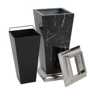 Meilleur poubelle de recyclage intérieure en acier inoxydable sans couvercle, poubelles simples avec cendrier, écologiques - Product Image 2