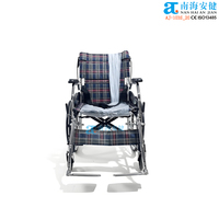 AJ-103S_20 Fauteuil roulant manuel en acier pour aide à la mobilité des patients, avec frein à main, certifié CE, garantie 1 an, léger