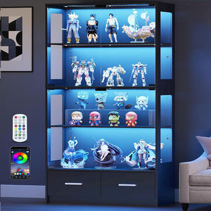 Neuer Stil Vitrine aus gehärtetem Glas mit verstellbaren Regalen, <span class=keywords><strong>LED</strong></span>-Beleuchtung, anpassbarer Farbe, mehrschichtige Standvitrine - Product Image 3