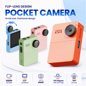 กล้องพกพา Flip Lens ความละเอียด 46MP กล้องดิจิตอลขนาดเล็ก หน้าจอ 1.3 นิ้ว มุมกว้าง 130 องศา กล้องเซลฟี่ กล้องวีล็อก พร้อมหน่วยความจำในตัว - Product Image 2