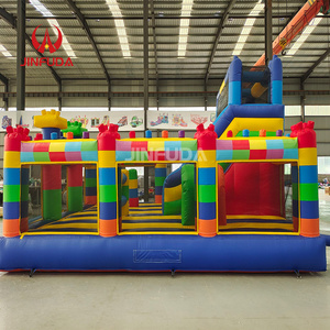 Château gonflable durable inspiré de <span class=keywords><strong>Lego</strong></span> avec toboggan intégré, château de saut pour enfants pour fête en plein air - Product Image 3