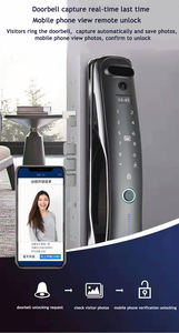 Vendita calda 3D Face ID USmart Go App WiFi Lock Fingerprint Key Card codice digitale Smart Door Lock con videocitofono - Product Image 4