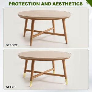 Modern Iron Chair Leg Tips Furniture Leg Caps Brass Tone/Gold Color Floor Protectors for Home Office - Product Image 5