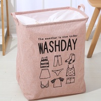 Grand panier à linge pliable avec couvercle anti-poussière à cordon et poignées pour l'organisation de la maison