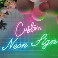 Dropshipping sans MOQ, enseigne lumineuse LED personnalisée avec logo d'entreprise, base transparente en acrylique, panneau lumineux mural pour café, boutique, bar