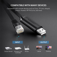 Cable de Consola USB a RJ45 Ugreen, Adaptador Serial RS232 para Router Cisco, 1.5m, Convertidor USB RJ45 8P8C