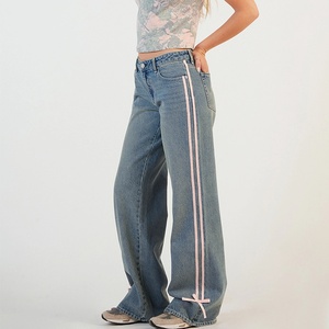 Jeans amples personnalisés pour femmes, style Y2K hip-hop, effet usé, coupe décontractée - Product Image 2