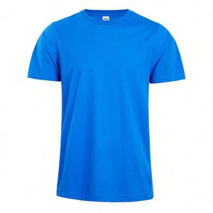 Design Customized 170gsm Blue T-shirt 100% Coton Screen Printing Make Your Own Design O-Neck Collar No Label Men's T-shirt - Product Image 1