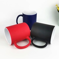 Mug de voyage en céramique à changement de couleur avec poignée en C, personnalisable DIY, finition mate, design créatif, style américain, fourni par le fabricant