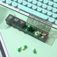 Pilulier hebdomadaire réutilisable à motif imprimé personnalisé Pilulier rectangulaire en plastique quotidien de 7 jours avec braille
