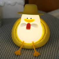 Veilleuse LED en forme de canard DouDou pour bébés et enfants, en silicone + ABS, rechargeable par USB, à intensité variable, changeant de couleur, protection des yeux