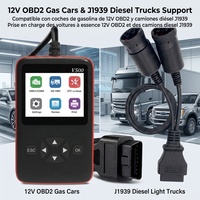 Lecteur de codes de panne OEM 12V pour camion léger avec câble adaptateur 6 broches 9 broches J1939 J1708 Diesel Essence V500 Outil de diagnostic 2 en 1