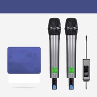 Microphone sans fil à fréquence réglable, diffusion en direct, anti-bruit de foule, haut-parleur bidirectionnel à tige extensible, universel sans fil