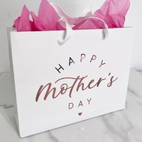 KM – sacs cadeaux en carton blanc imprimé avec poignée pour la fête des mères