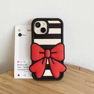 <span class=keywords><strong>Cover</strong></span> Protettiva Antiurto in Silicone 3D con Fiocco Rosso a Righe per <span class=keywords><strong>iPhone</strong></span> <span class=keywords><strong>11</strong></span>/12/13/14, Nuova e Bella, Vendita all'Ingrosso dalla Fabbrica BAILI - Product Image 2