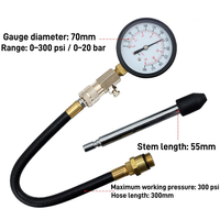Kit de testeur de compression de moteur à essence universel 0-300 PSI, manomètre de pression de cylindre pour diagnostic de bougies d'allumage automobile
