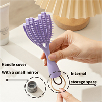 Peigne de coiffure à la maison multifonctionnel de mode pliable portatif pour le massage et le maquillage de cuir chevelu de nettoyage de cheveux longs-brosse en plastique